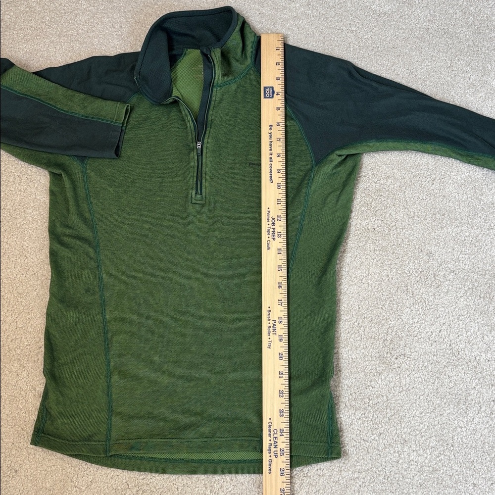 Patagonia Capilene Baselayer‎ 1/4 Zip Mid Weight Green Two Tone Mens Small 44440 - Picture 8 of 10